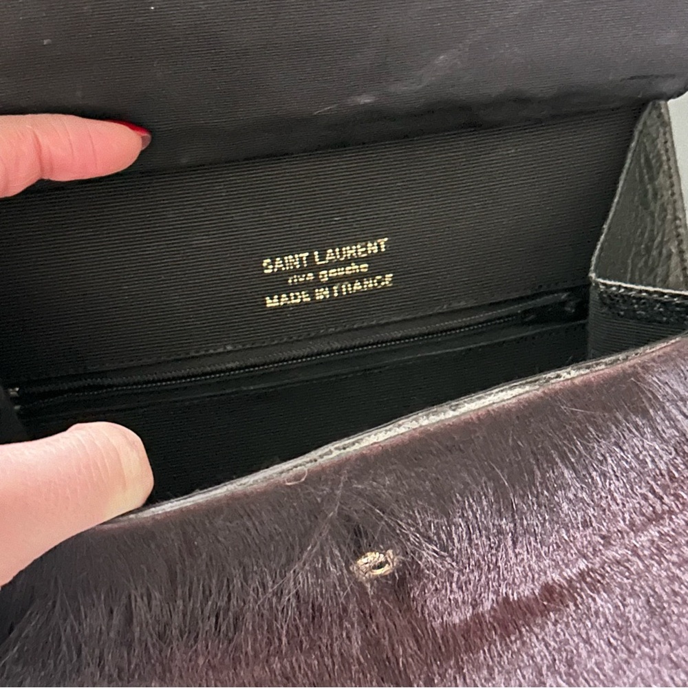 Vintage Yves Saint Laurent Rive Gauche Pony Hair & Leather Crossbody Bag - Picture 7 of 8